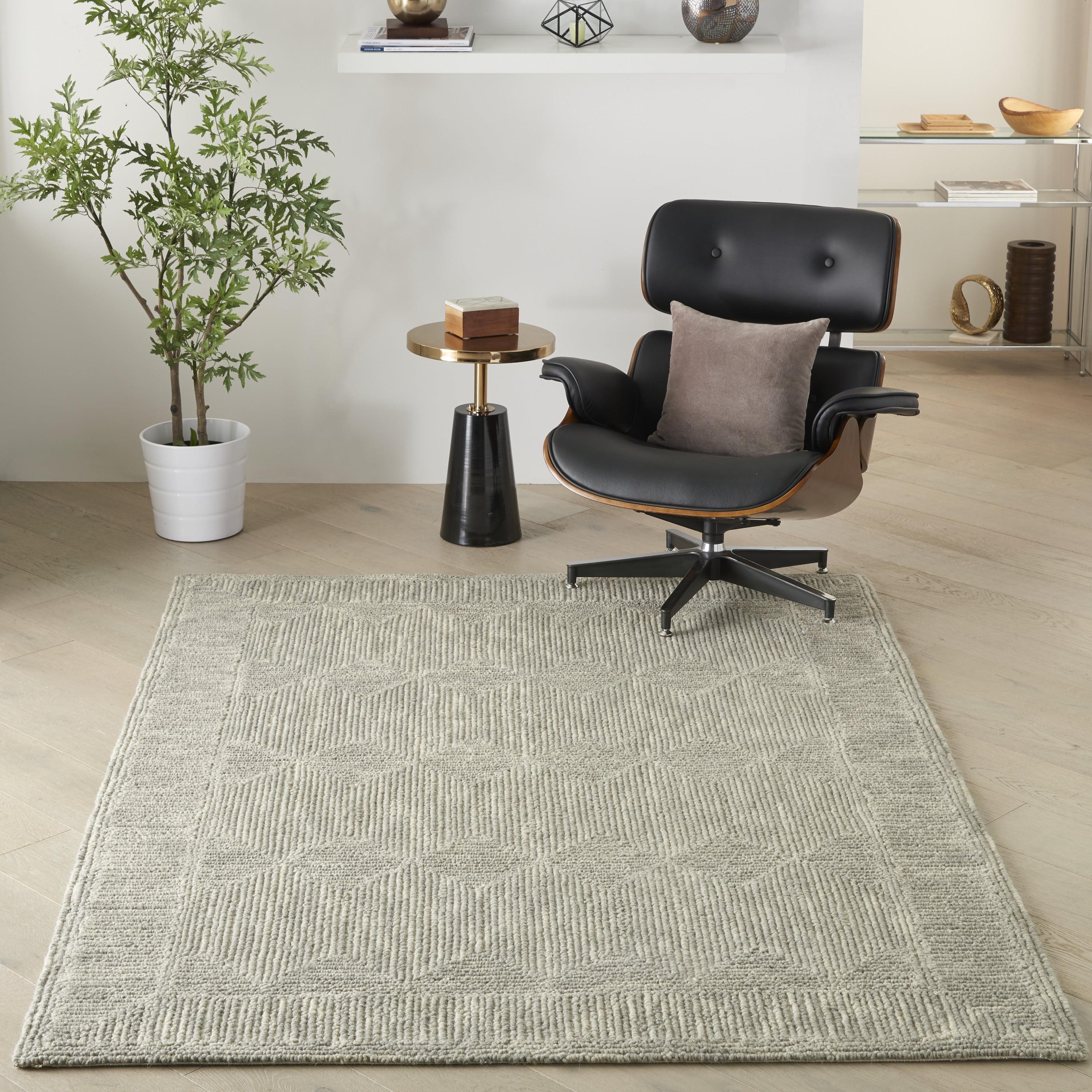 Hand-Tufted Modern Gray Wool 5' x 7' Rectangular Area Rug