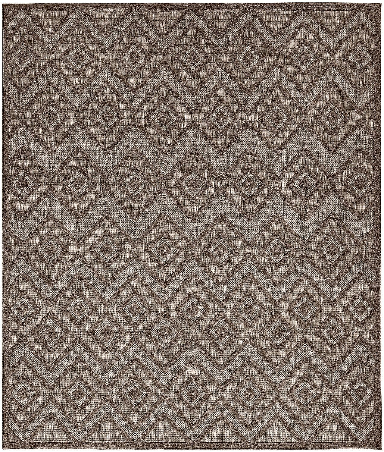 Nourison Versatile Solid Diamond Indoor Outdoor Flatweave Area Rug