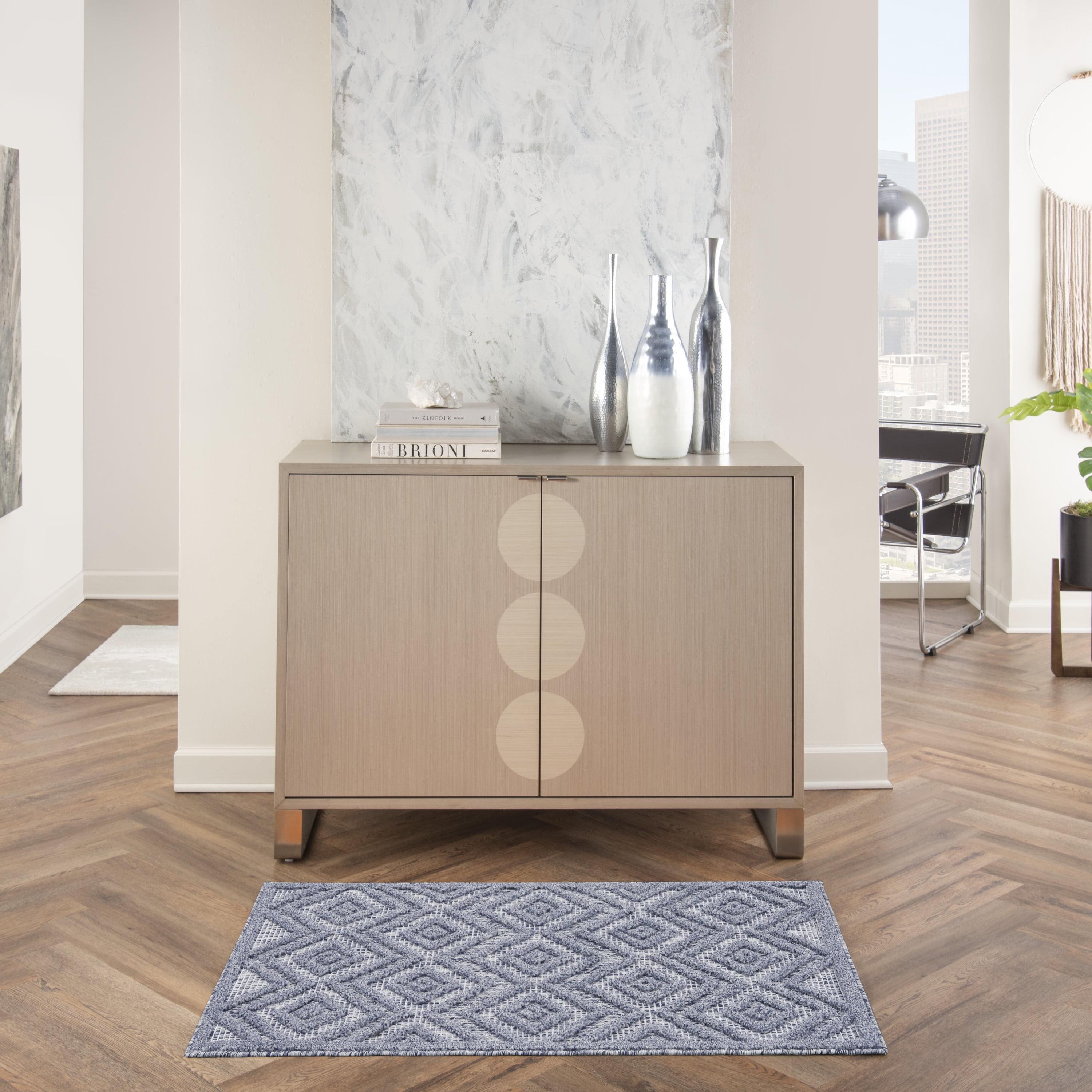 Nourison Versatile 2' x 4' Denim Blue Indoor Outdoor Rug