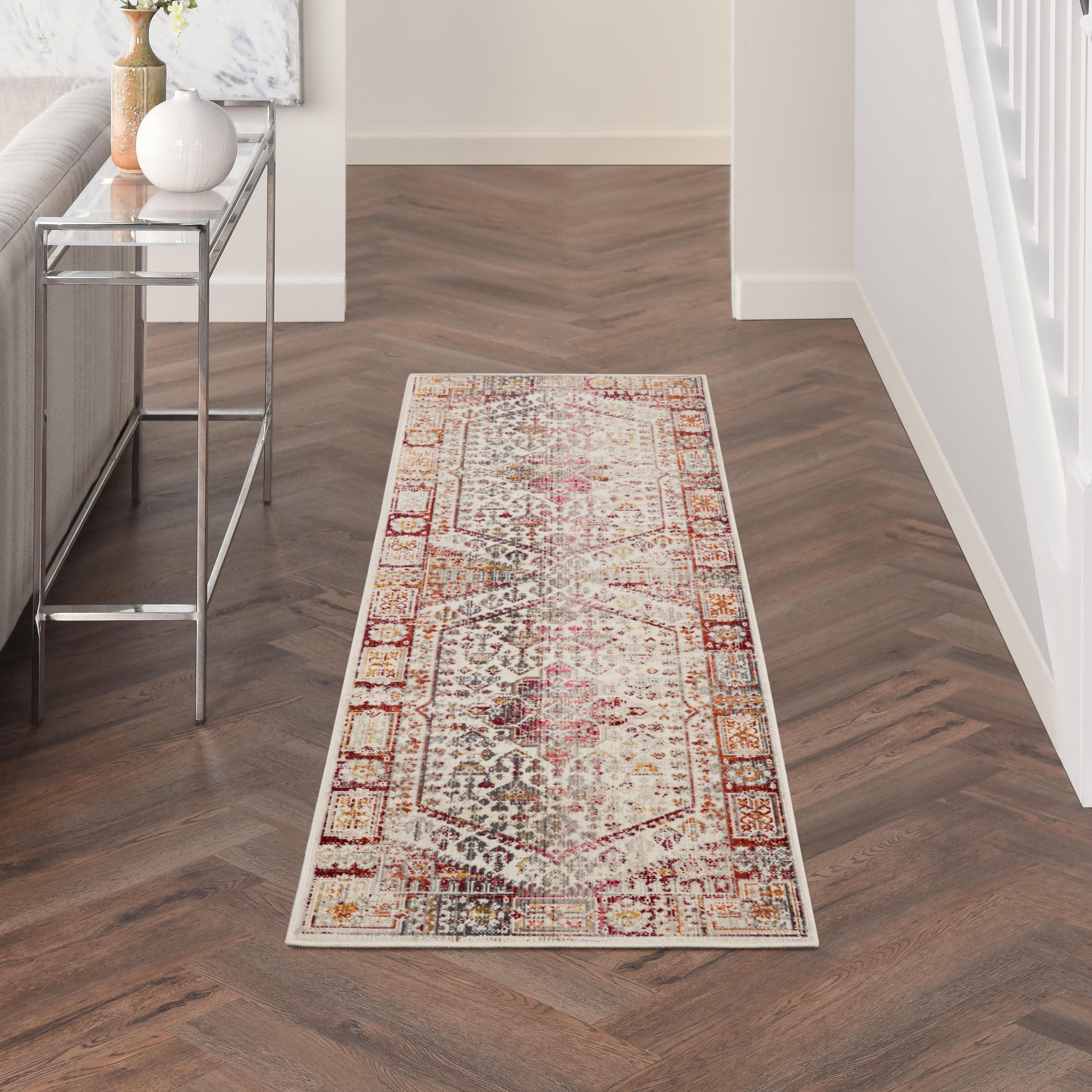 Nourison Vintage Kashan VKA08 Indoor only Area Rug - Ivory Red 2'4" x 8'