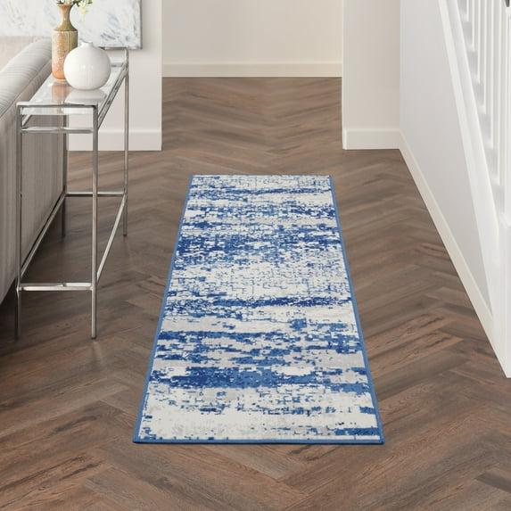 Nourison Whimsicle WHS06 Indoor only Area Rug - Ivory Navy 2' x 8'