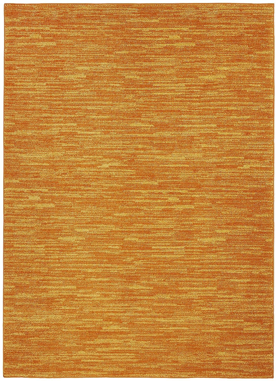 Sunburst Orange Synthetic 5' x 7' Indoor/Outdoor Area Rug