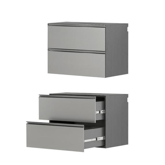 Nova Series Wood Base Drawer Wall Mounted Garage Cabinet in Metallic Gray