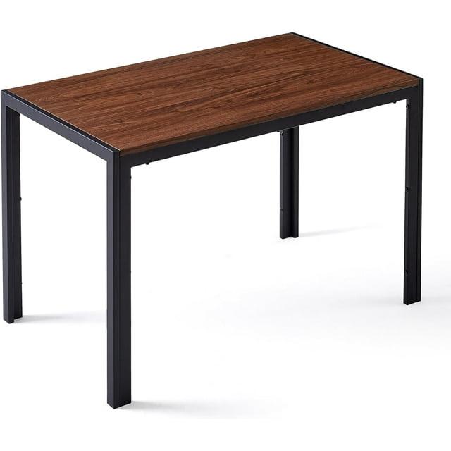 NovaCraft 47" Dining Table, 4-Person Indoor Walnut Wood Grain Effect Table with Metal Legs, Rectangular Kitchen Table for Dining Room, Kitchen, Home Office, and Small Spaces