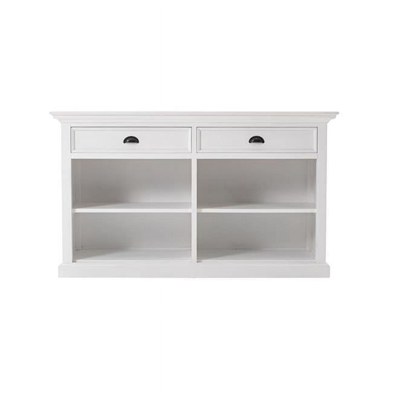 NovaSolo Halifax Mahogany Wood Buffet with 2 Drawers in Classic White