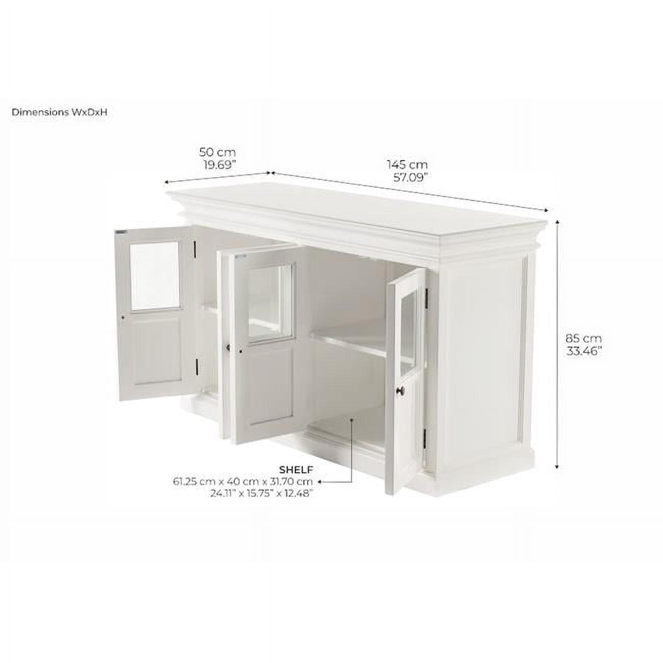 Halifax Classic White Mahogany Buffet with Bevelled Glass Doors