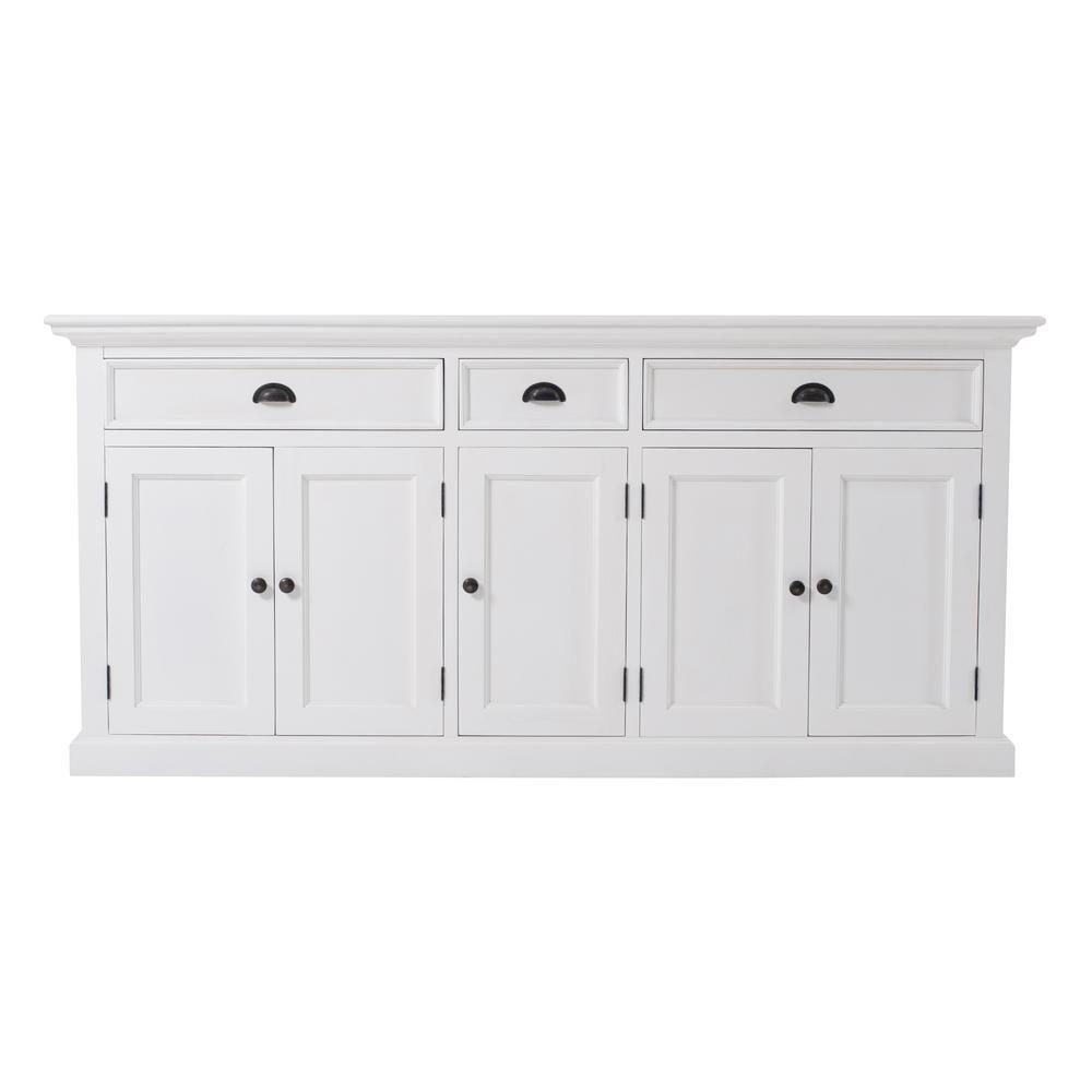 NovaSolo Buffet Especial de Madera de Caoba Halifax en Blanco Clásico
