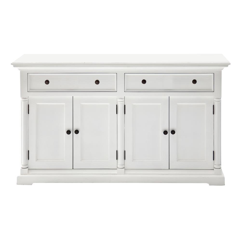 Elegant White Provence Classic Sideboard with Moulded Columns