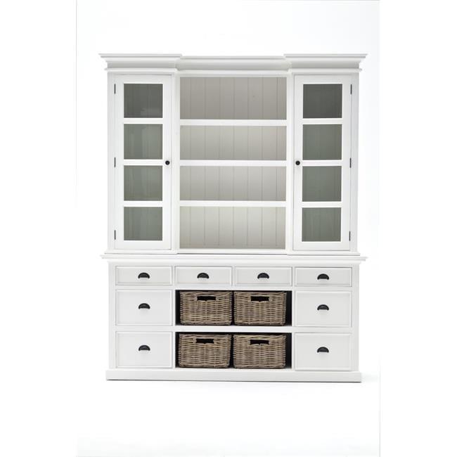 NovaSolo Provence Storage Cabinet with Hutch in Pure White