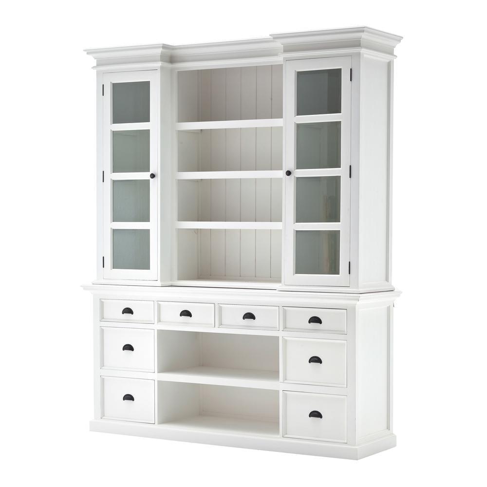NovaSolo Provence Storage Cabinet with Hutch in Pure White