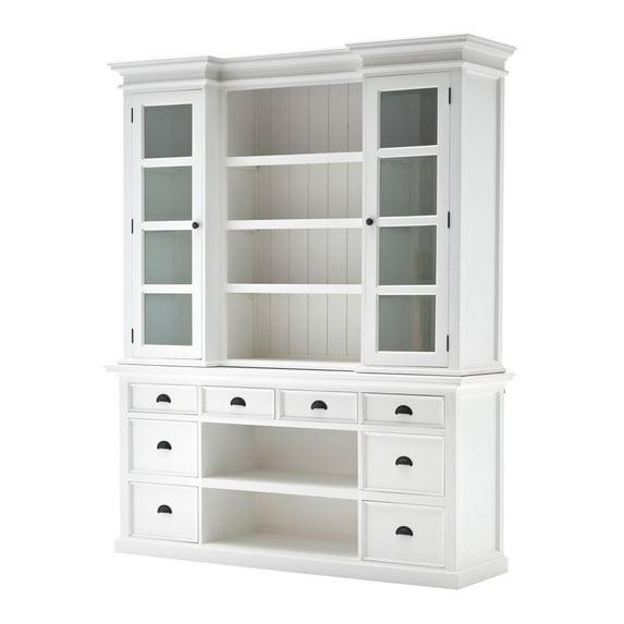 NovaSolo Provence Storage Cabinet with Hutch in Pure White
