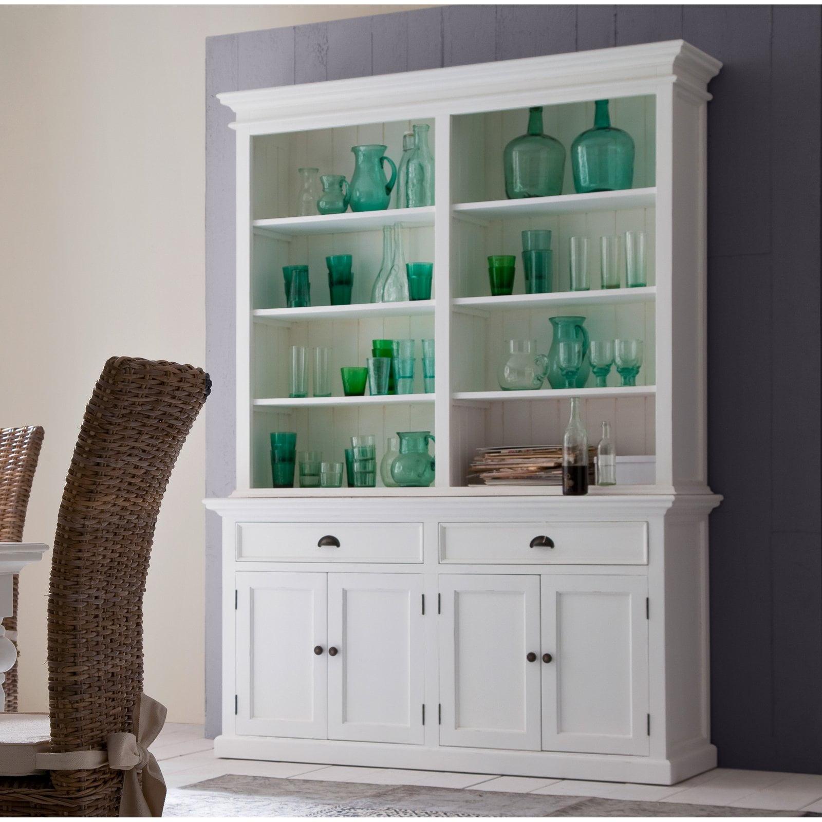 NovaSolo Provence Storage Cabinet with Hutch in Pure White