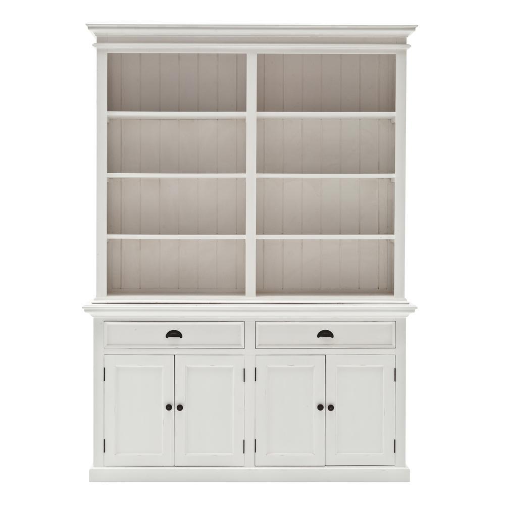 NovaSolo Provence Storage Cabinet with Hutch in Pure White
