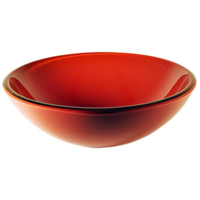 Novatto 16.5'' Red Glass Circular Bathroom Sink