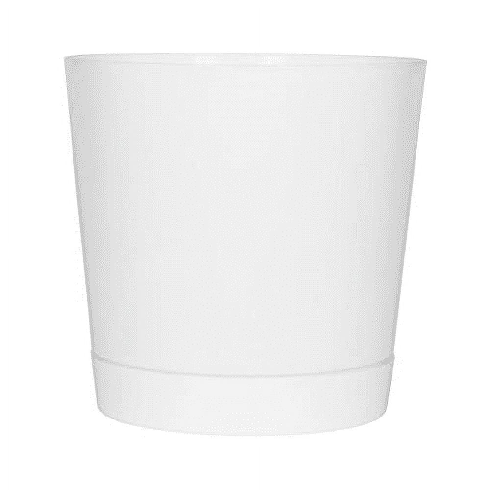 Majestic Glossy White 14-Inch Cylinder Indoor Planter with Drainage Tray