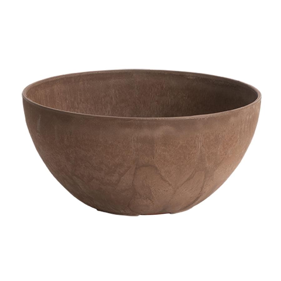 Napa 10-Inch Rust Plastic and Stone Bowl Planter