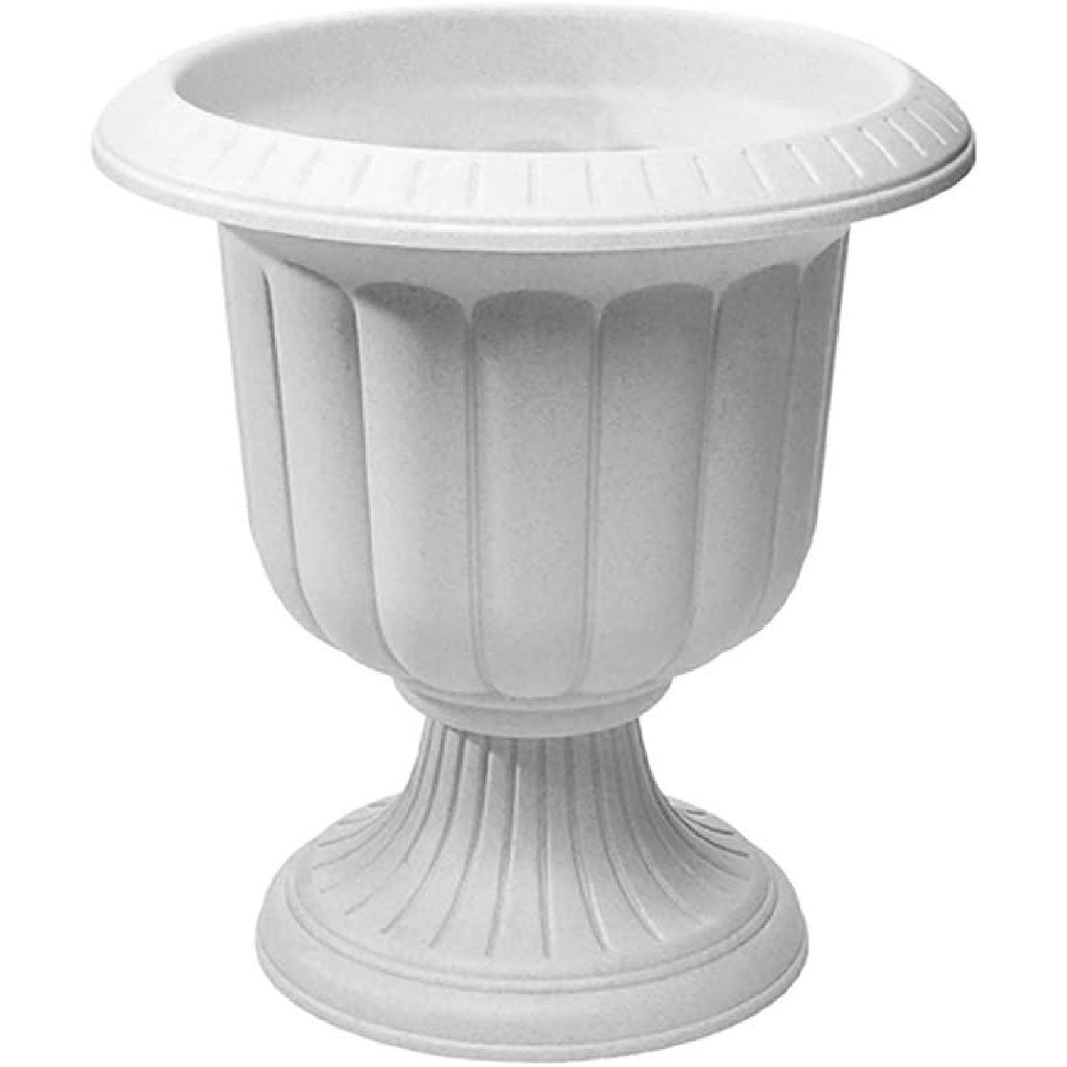 Athena Grecian 19" Stone Urn Planter with Drainage Hole