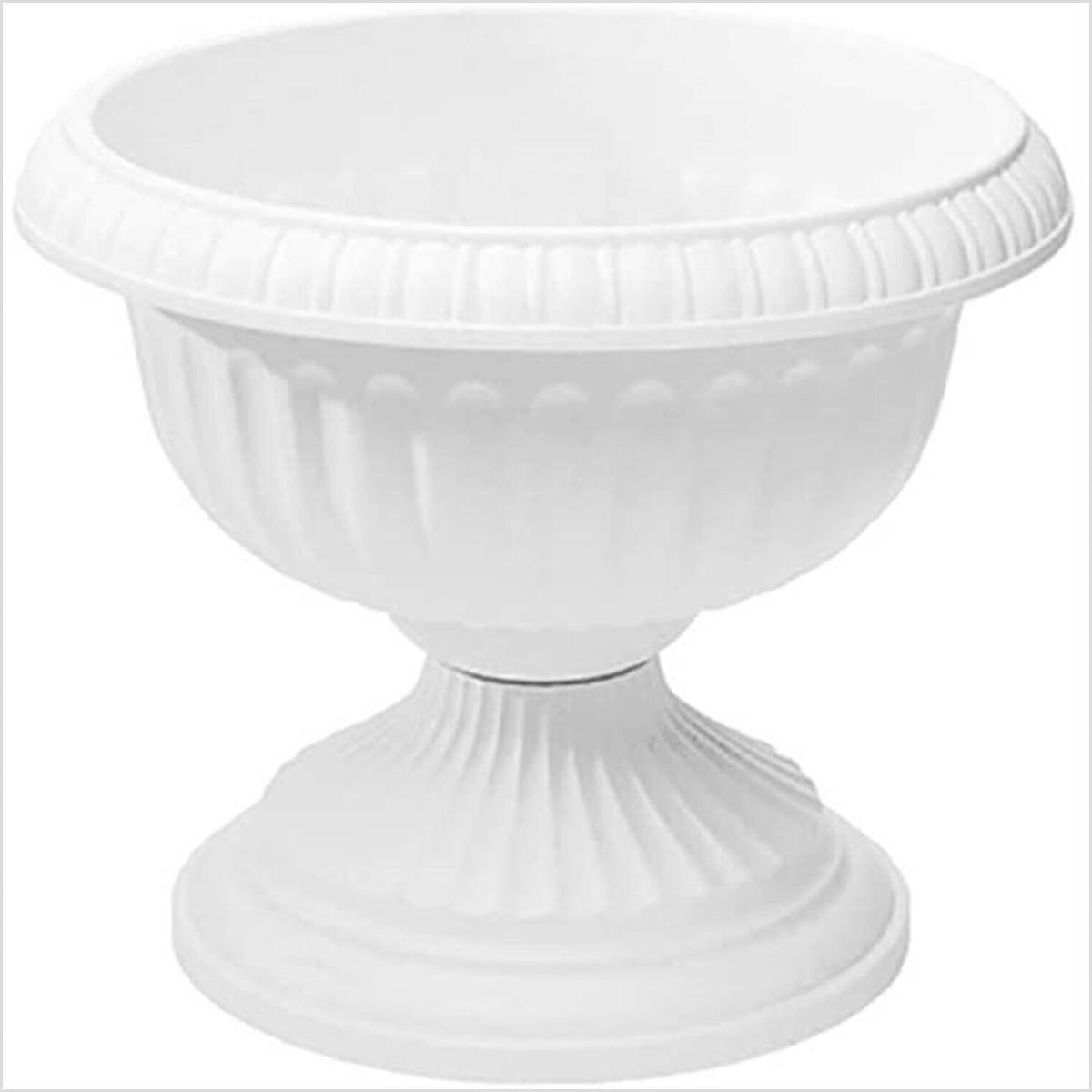 White 12-Inch Grecian Style Plastic Urn Planter