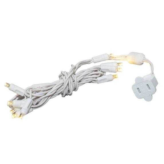 Novelty Lights 10 Light Warm White LED Christmas Craft Mini Light Set Connectable (White Wire, 5 Feet)