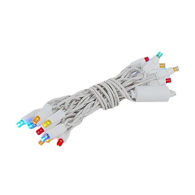 8.5 Foot 20 Light Mini LED Crafting Lights by Novelty Lights, Multicolor LEDs on White Wire, 24 Inch Lead, Non-Connectable Short Fairy Light String