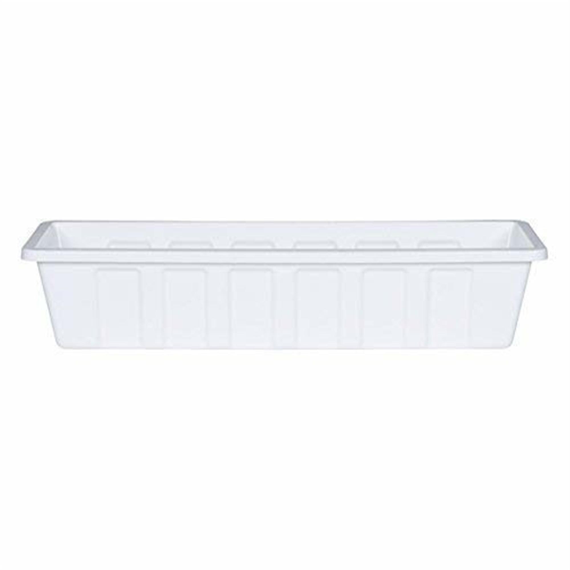 Elegant White Poly-Pro Indoor/Outdoor Planter Box, 24"