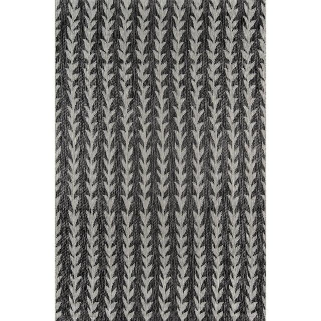 Amalfi Striped Charcoal Indoor / Outdoor Area Rug