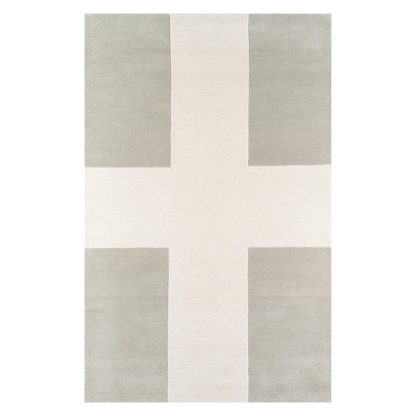 Delmar Geometric Handmade Tufted Wool Gray/Beige Area Rug
