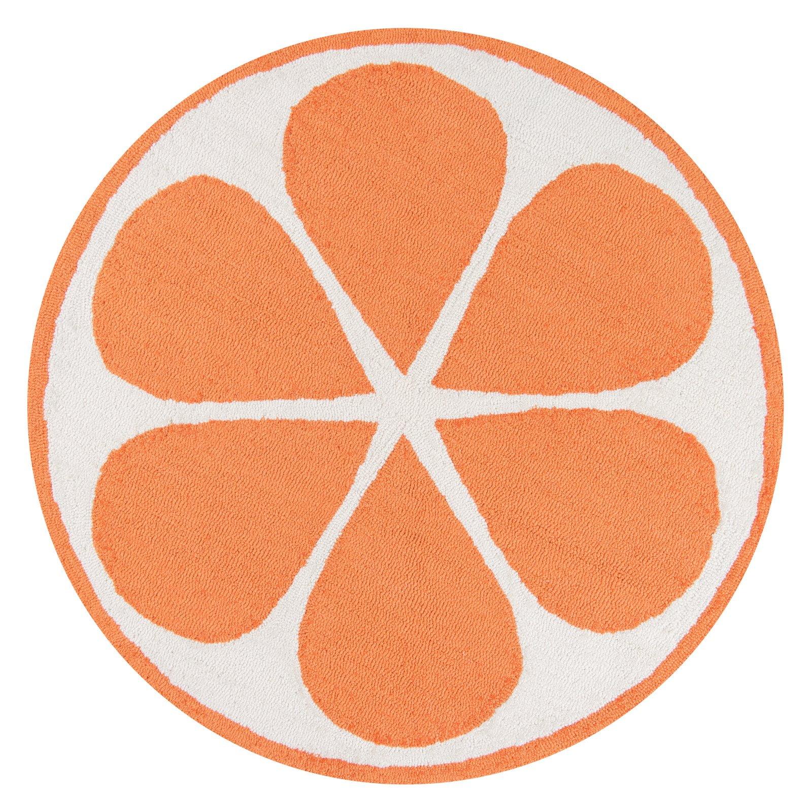 3' Fruit Hooked Round Accent Rug Orange - Novogratz By Momeni