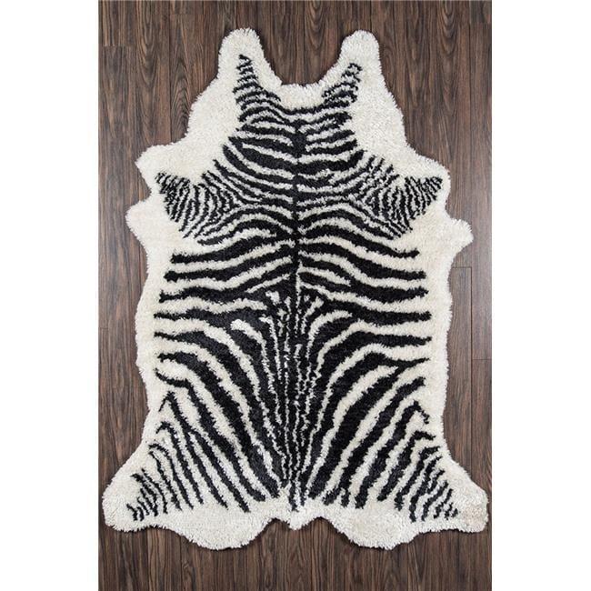 Novelty Khalhari Animal Print Handmade Tufted Black/White Area Rug