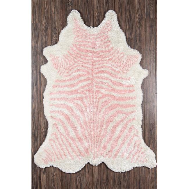 Kalahari Animal Print Handmade Tufted Pink/White Area Rug