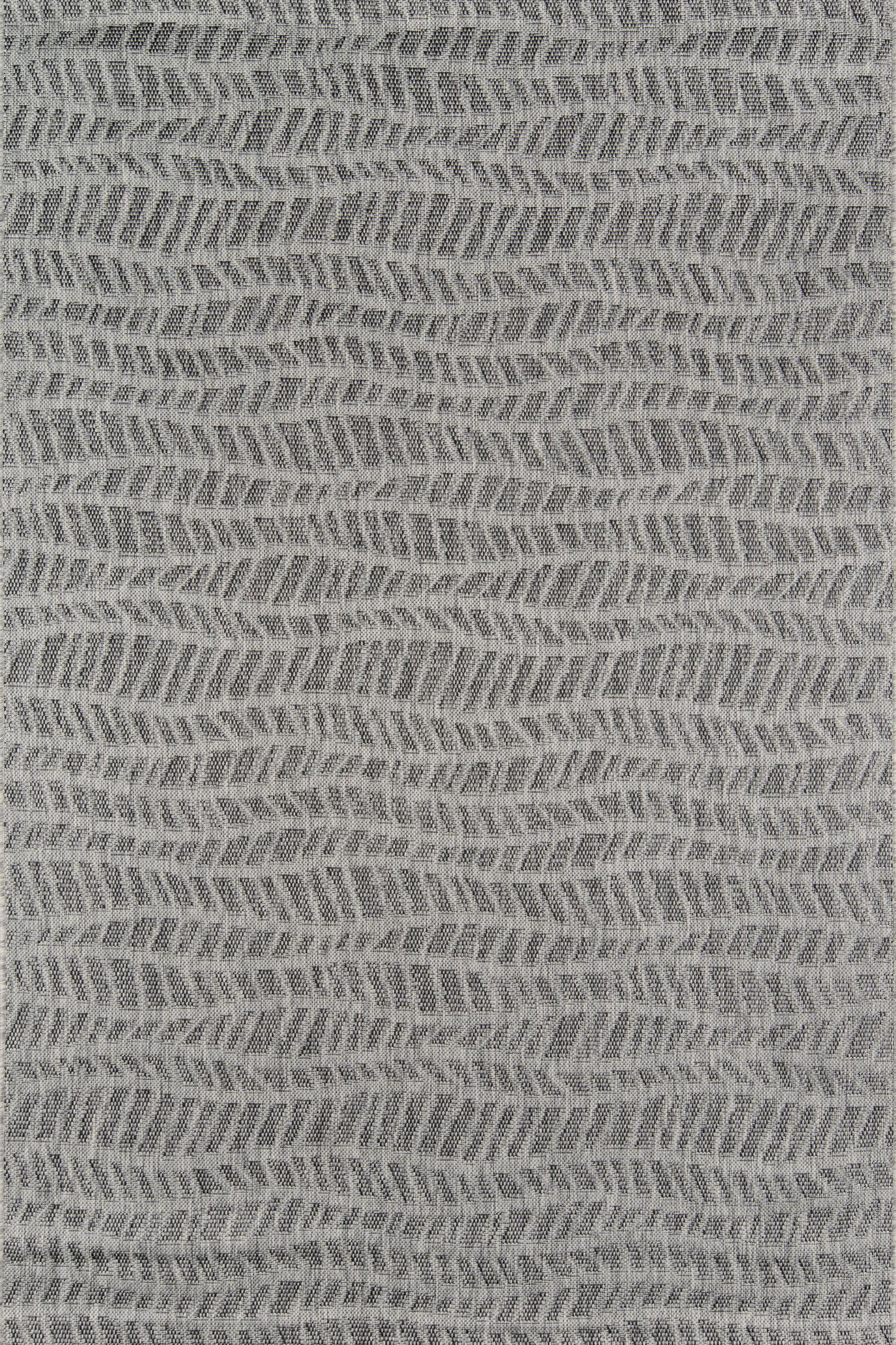 Modern Geometric Gray Synthetic 9'3"x12'6" Indoor/Outdoor Rug