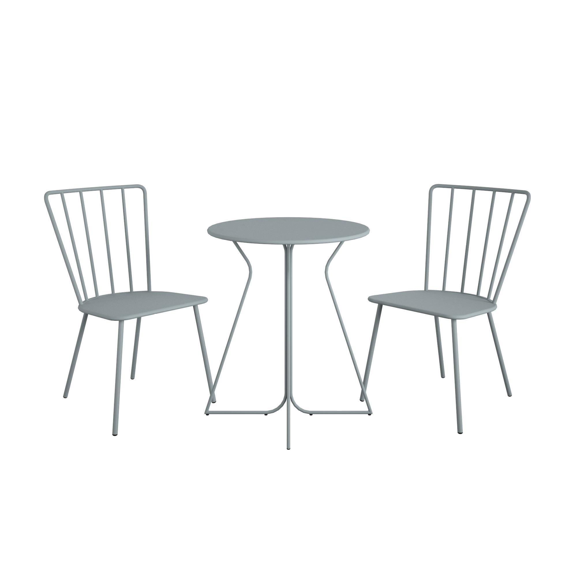 Heidi Gray 3-Piece Round Steel Bistro Set