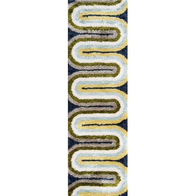 Novogratz Geometric Handmade Area Rug in Green/Yellow/Light Blue
