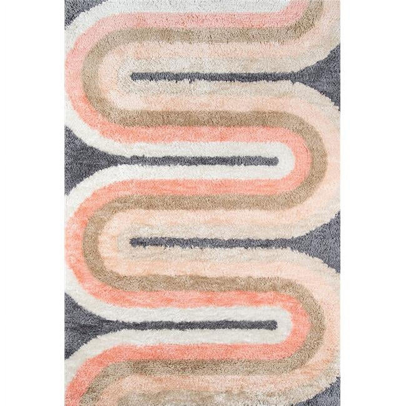 Rupa Geometric Handmade Tufted Pink/Beige/Gray Area Rug