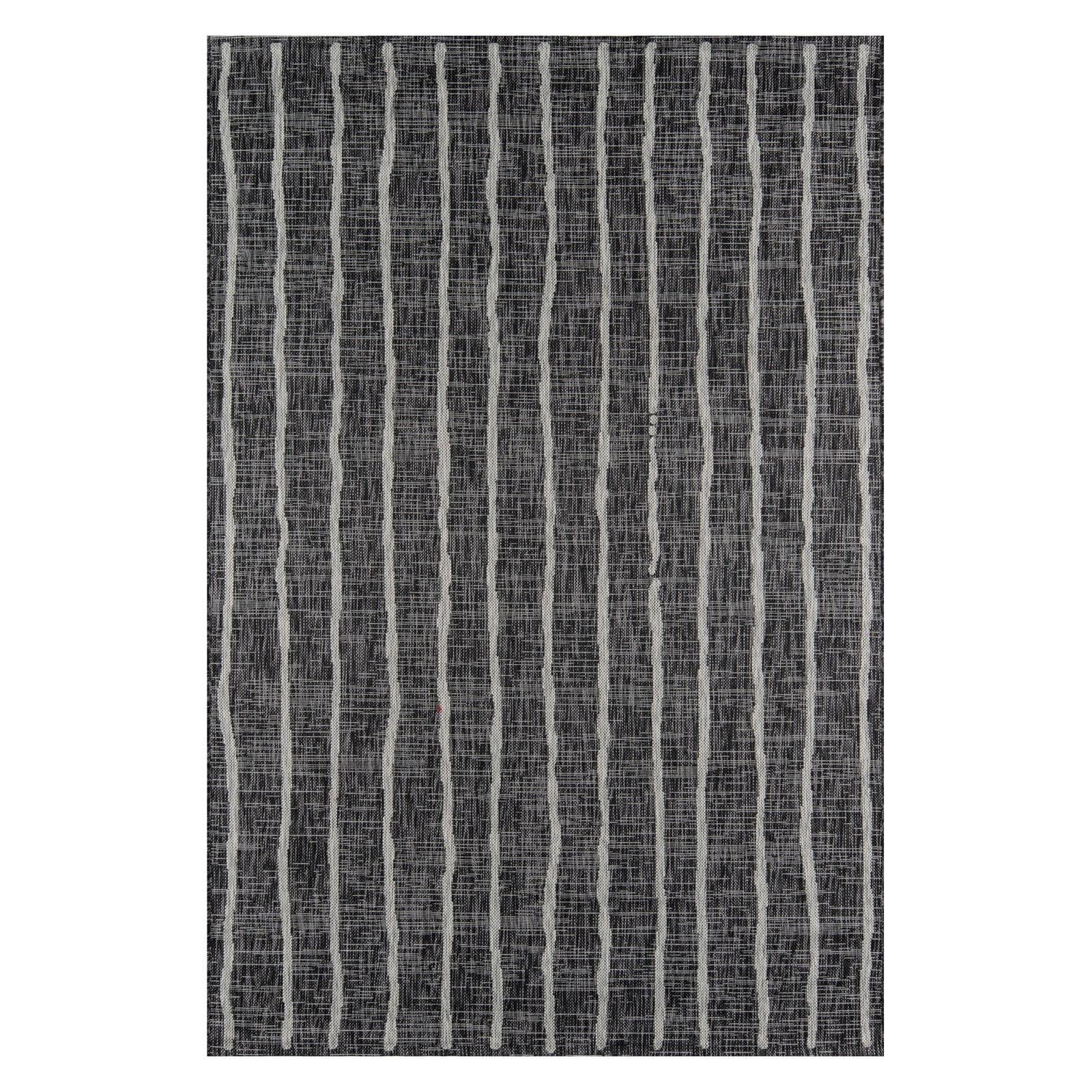Charcoal Abstract 3' x 5' Easy-Care Synthetic Area Rug