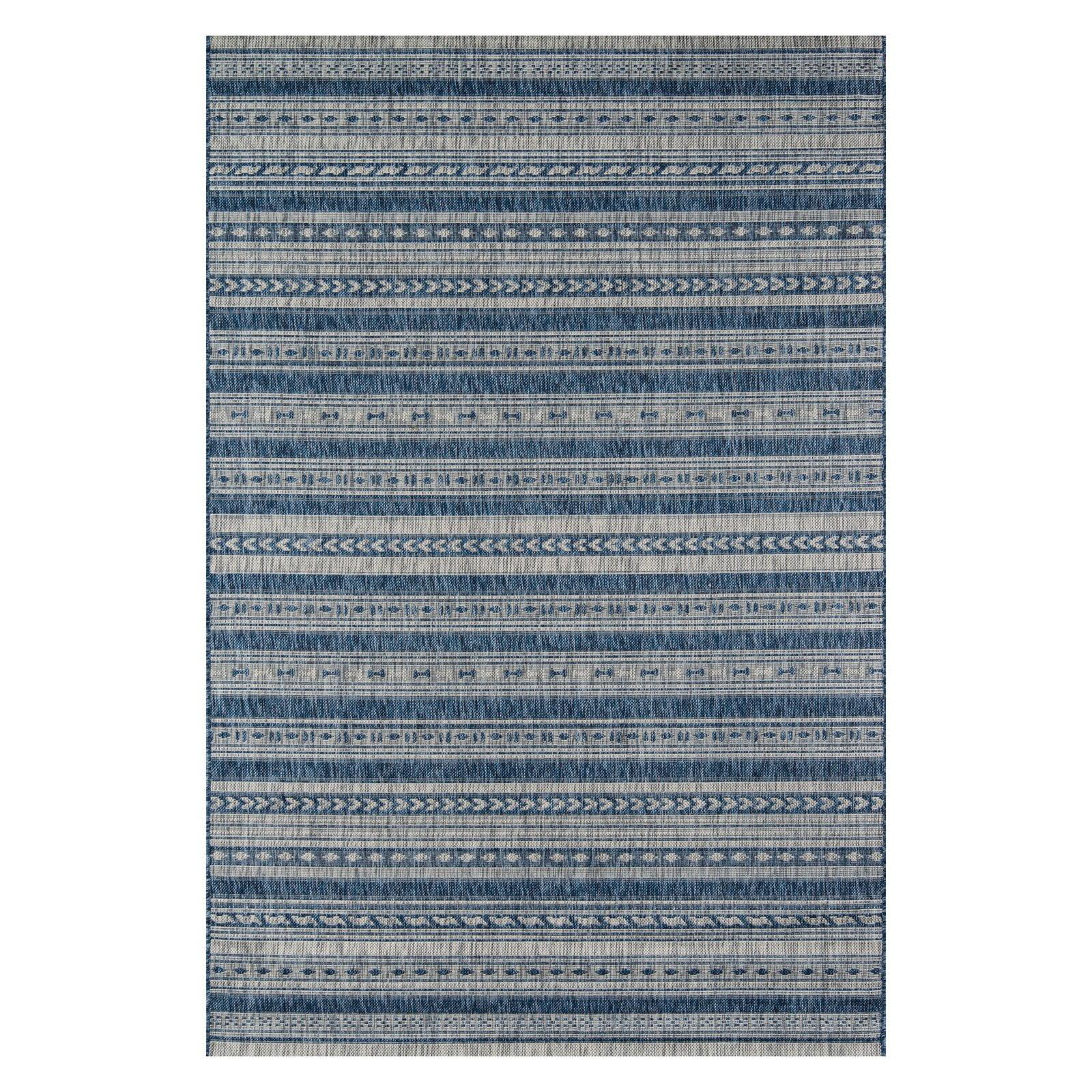 3'3"x5' Fair Isle Design Loomed Accent Rug Blue - Novogratz By Momeni: Indoor/Outdoor, Machine Washable, Low Pile