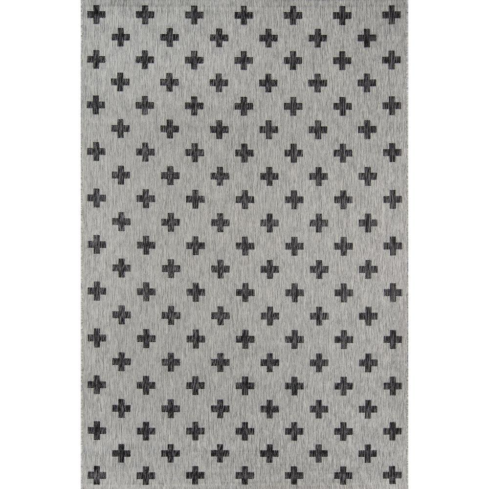 Transitional Easy-Care Gray Abstract 2' x 3' Synthetic Rug