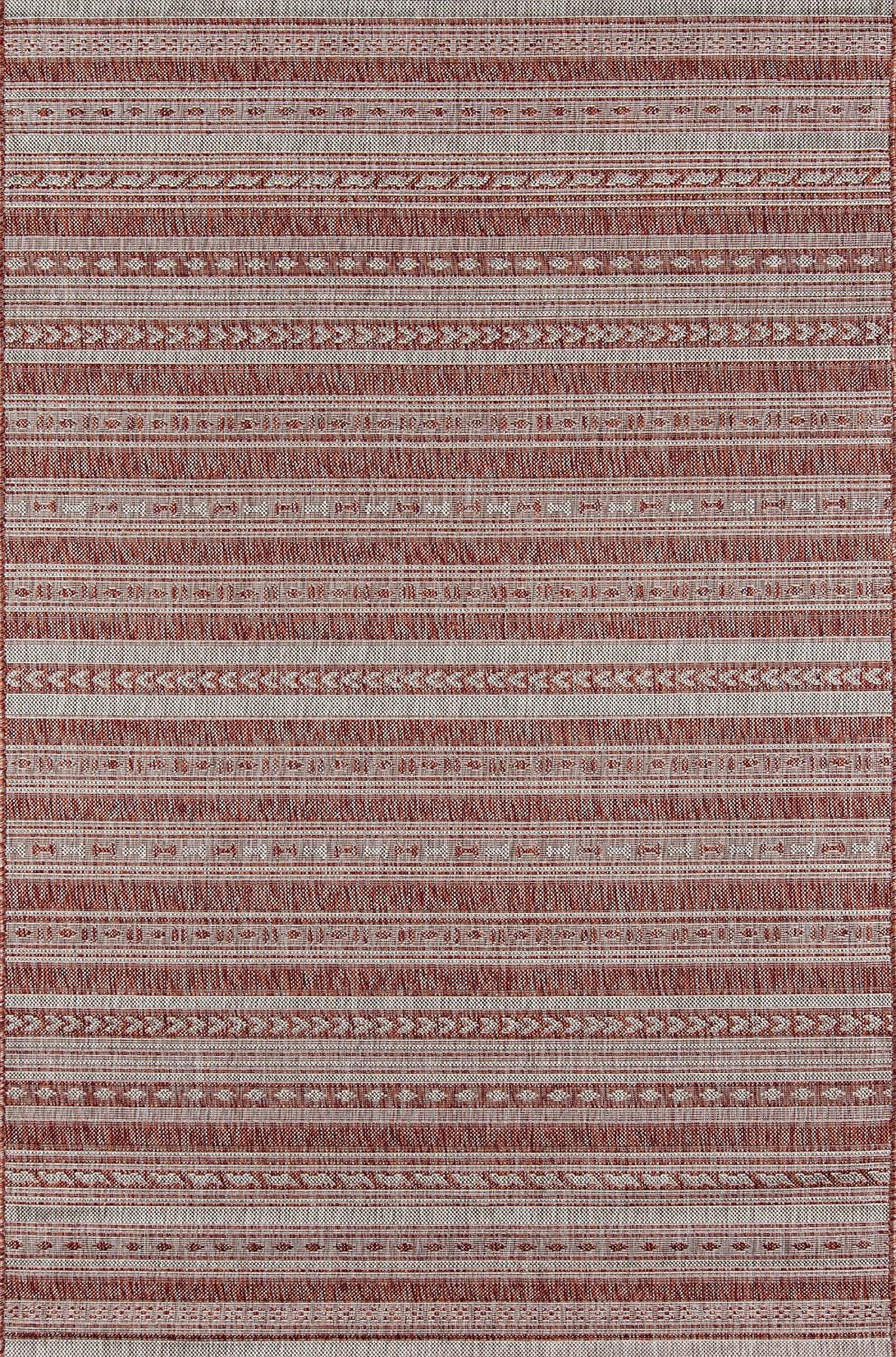 Tuscany Geometric Copper Indoor / Outdoor Area Rug