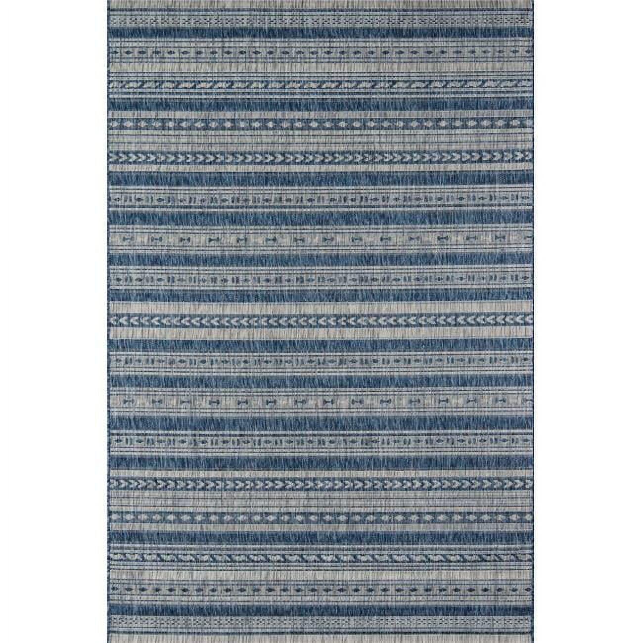 Novogratz Villa Machine Made 100 Percent Polypropylene Rectangle Rug , Blue - 5 ft. 3 in. x 7 ft. 6 in.