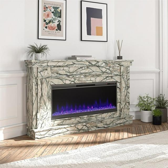 Waverly Wide Mantel with Linear Electric Fireplace