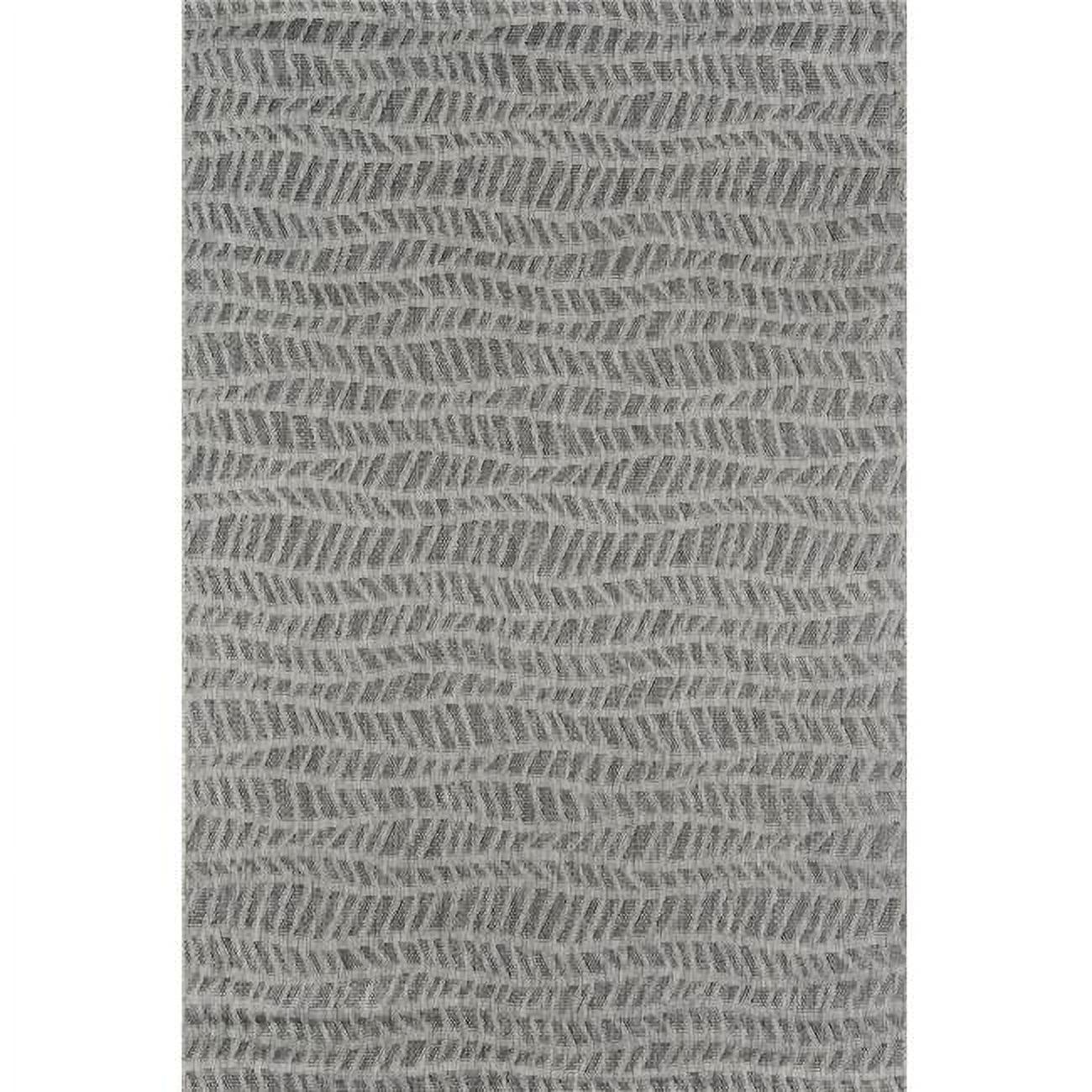 Charcoal Grey Geometric Indoor/Outdoor 2' x 10' Runner Rug