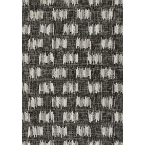 Novogratz by Momeni Villa Turin Charcoal Indoor Outdoor Rug 3'11" X 5'7"