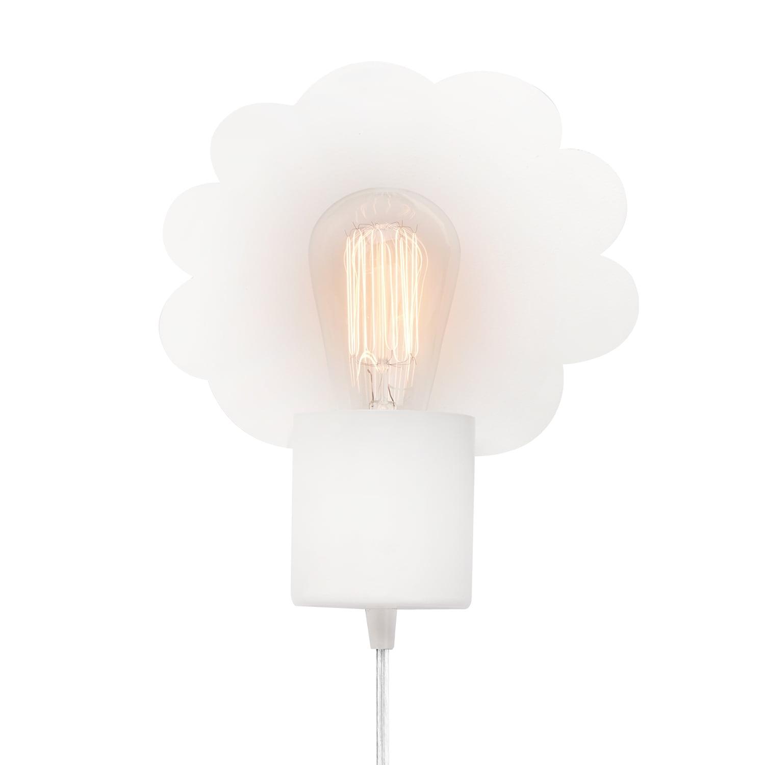 White Cloud Backplate Plug-In Electric Wall Sconce