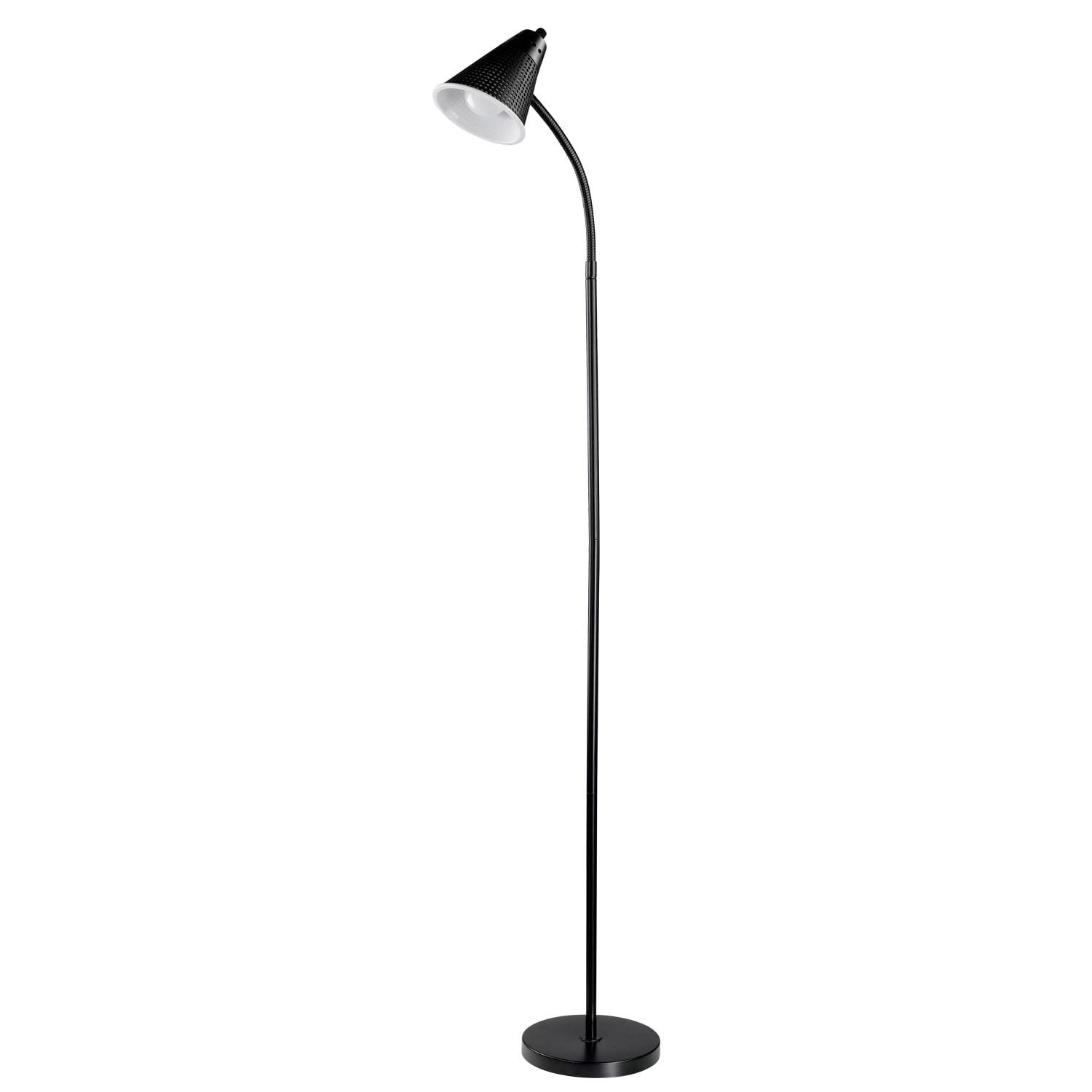 Sleek Arc 59" Matte Black LED Floor Lamp with Adjustable Gooseneck