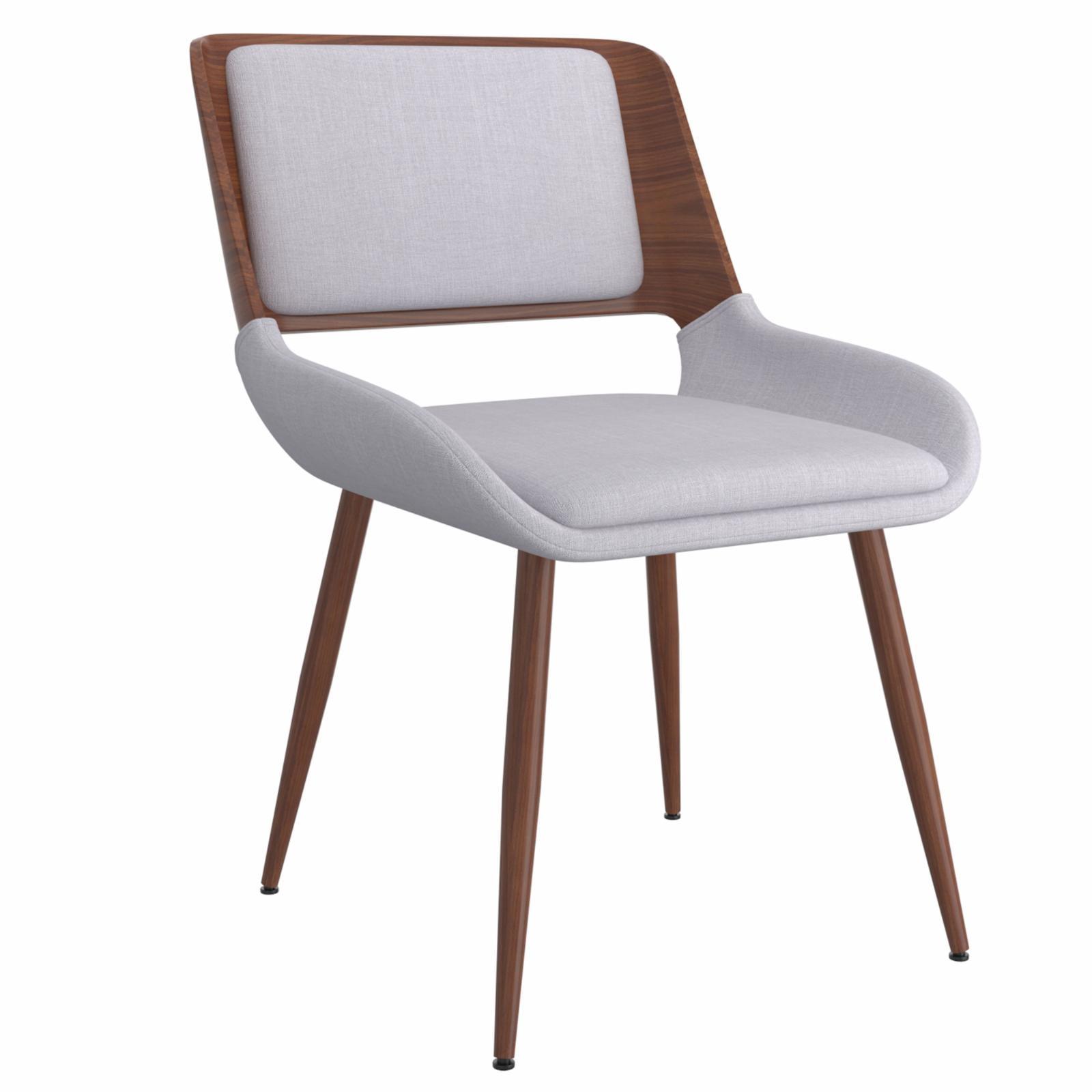 Nspire 202-582GY 20 x 23.50 x 31 in. Hudson Side Chair - Fabric in Grey Fabric & Walnut