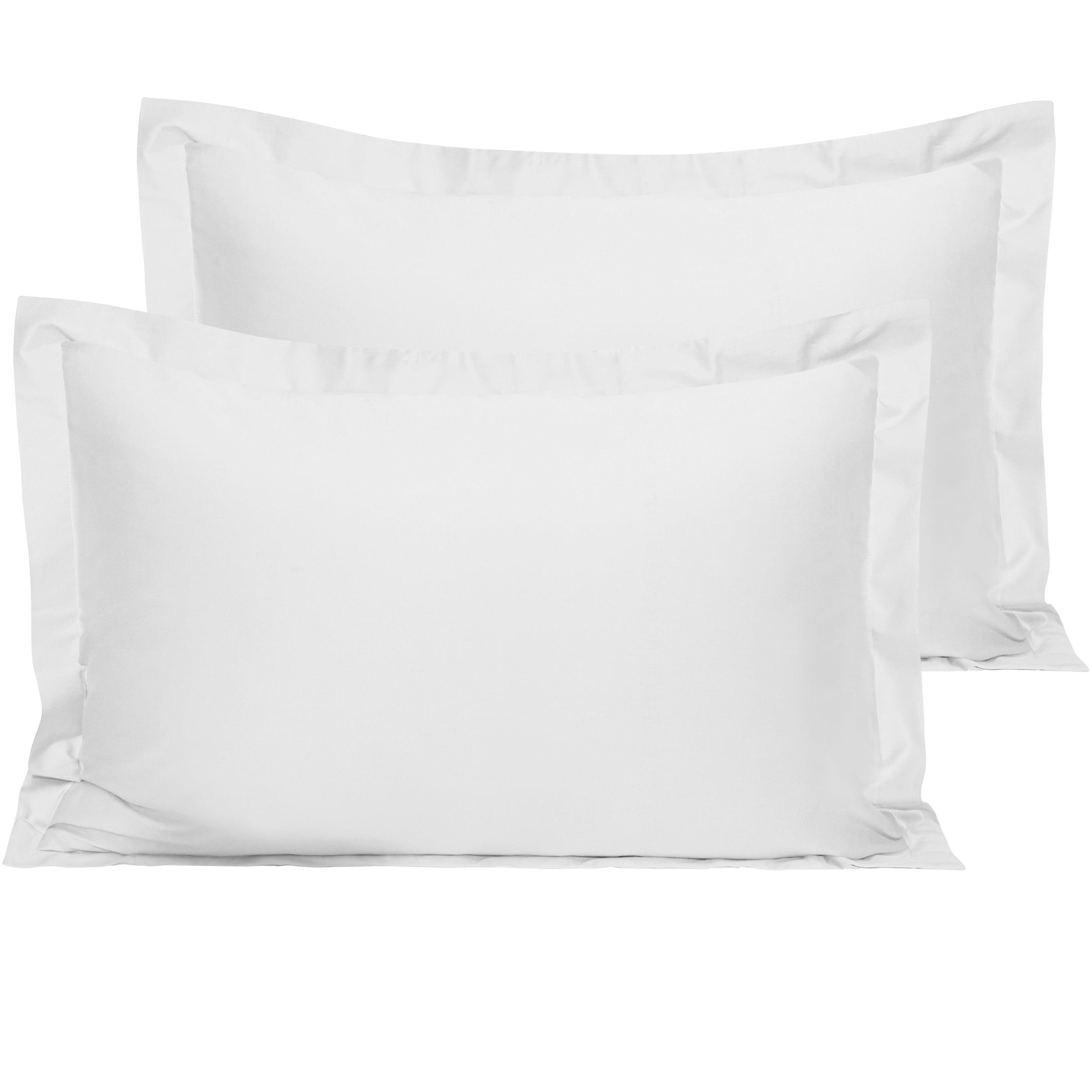 White Cotton Hypoallergenic Standard Pillow Shams, Set of 2