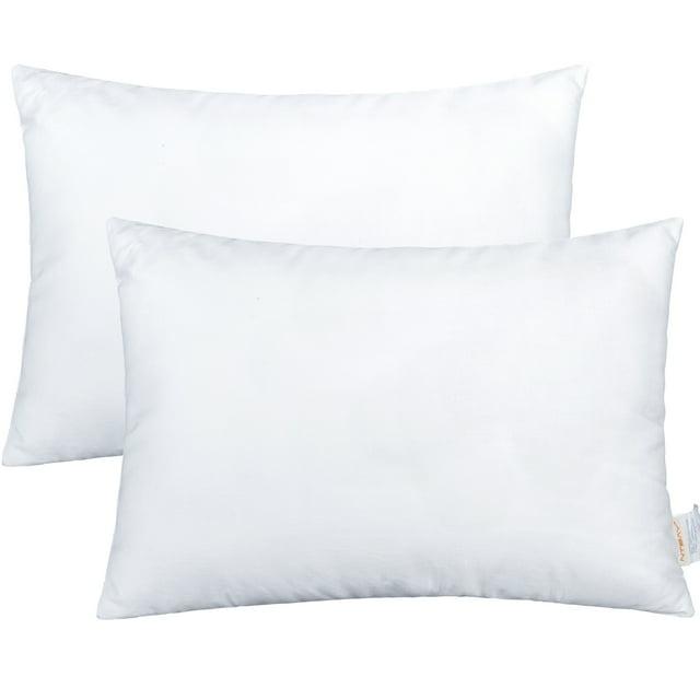 Down Alternative Toddler Pillows, Machine Washable Soft Travel Small Pillows, 13x18 Inches, White - NTBAY