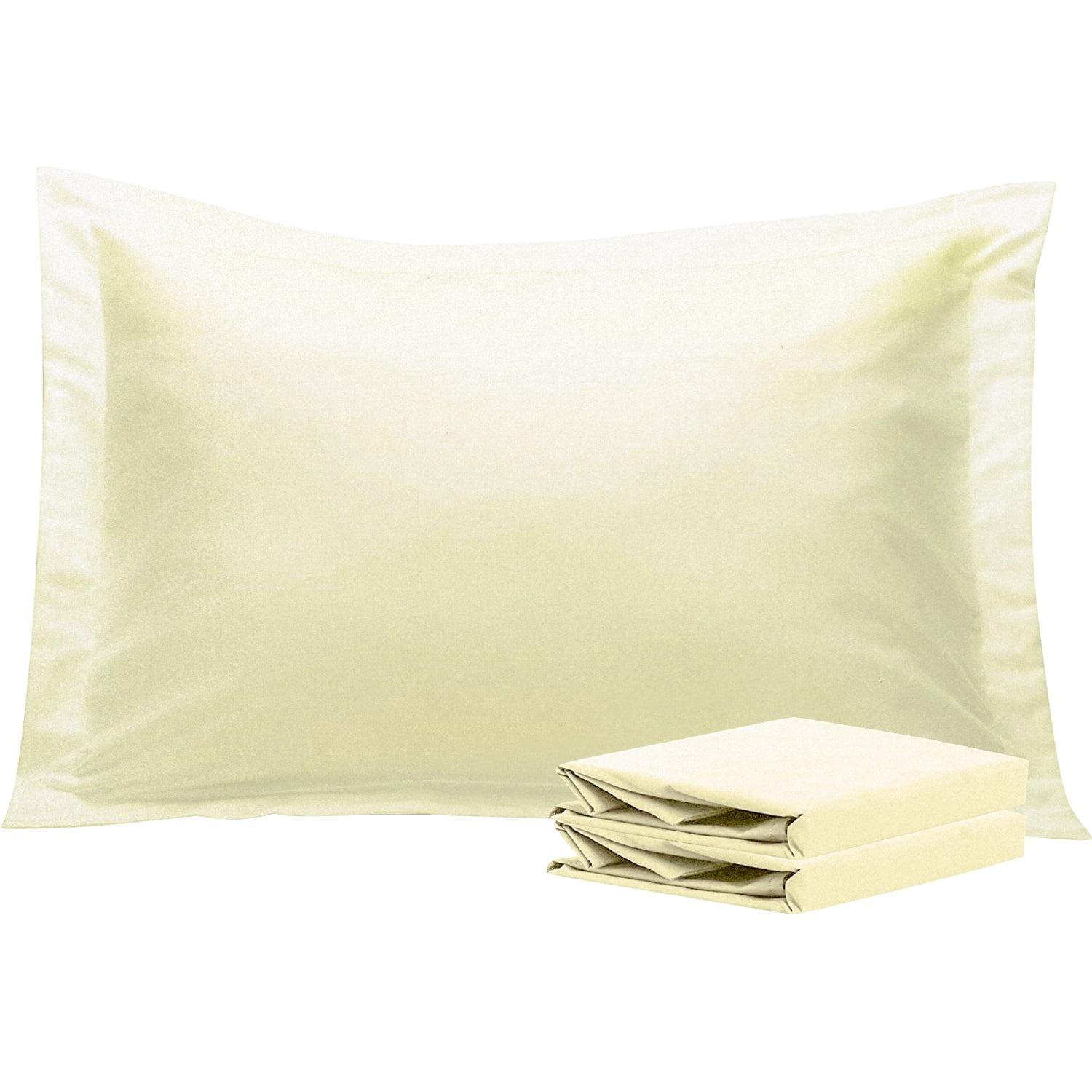 Ivory Polyester Standard Pillow Shams with Flange