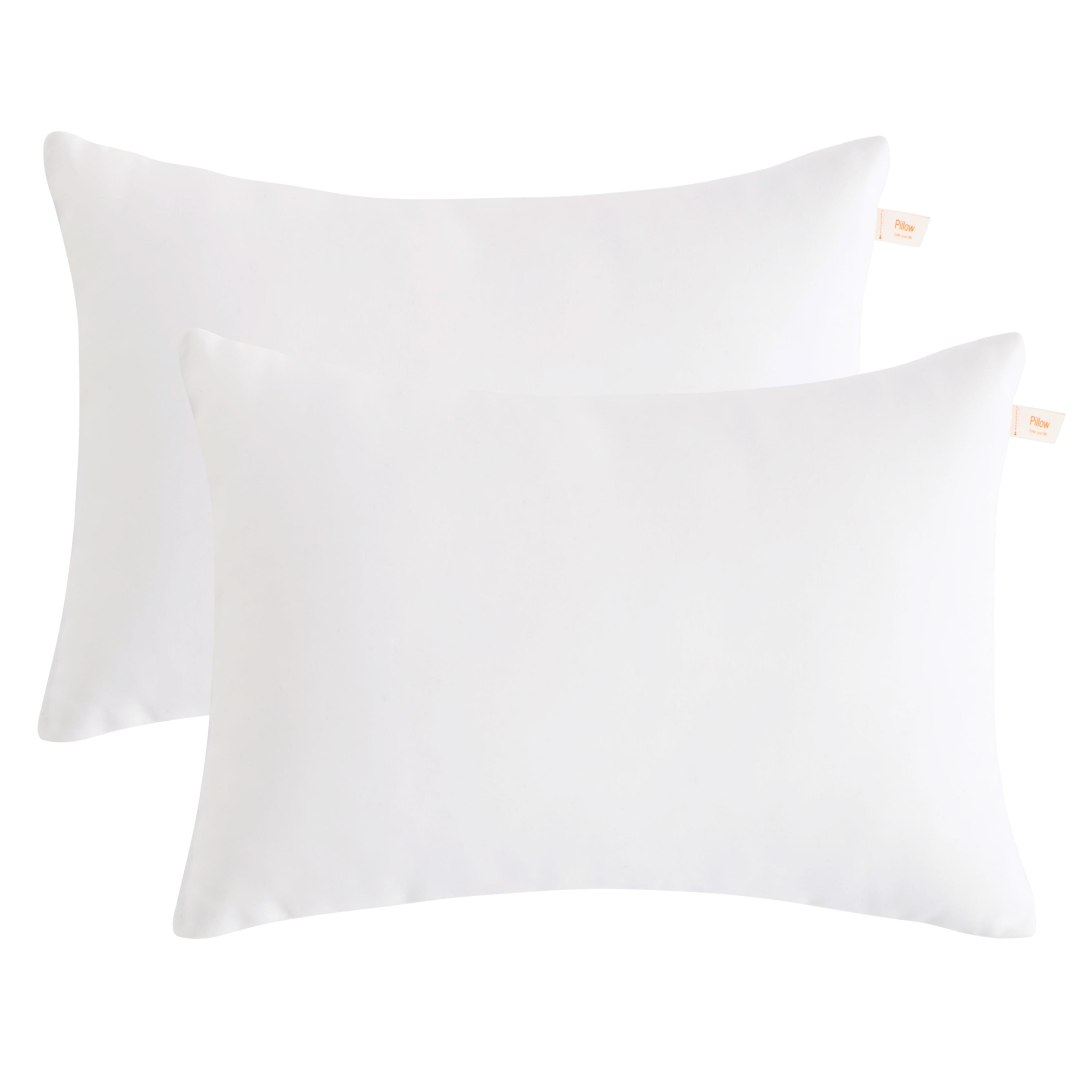 Compact White Microfiber Down Alternative Travel Pillows, 2-Pack