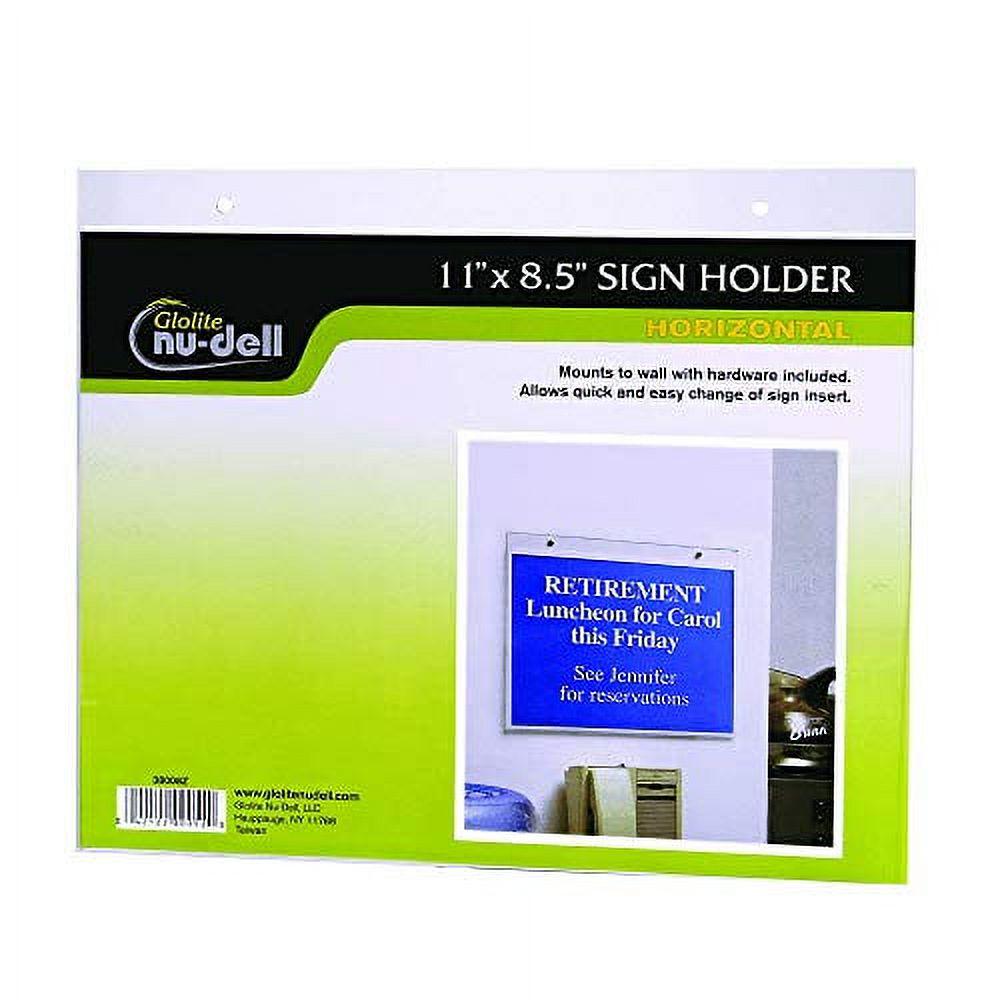 Clear Acrylic Landscape Wall Mount Sign Holder 11" x 8.5"